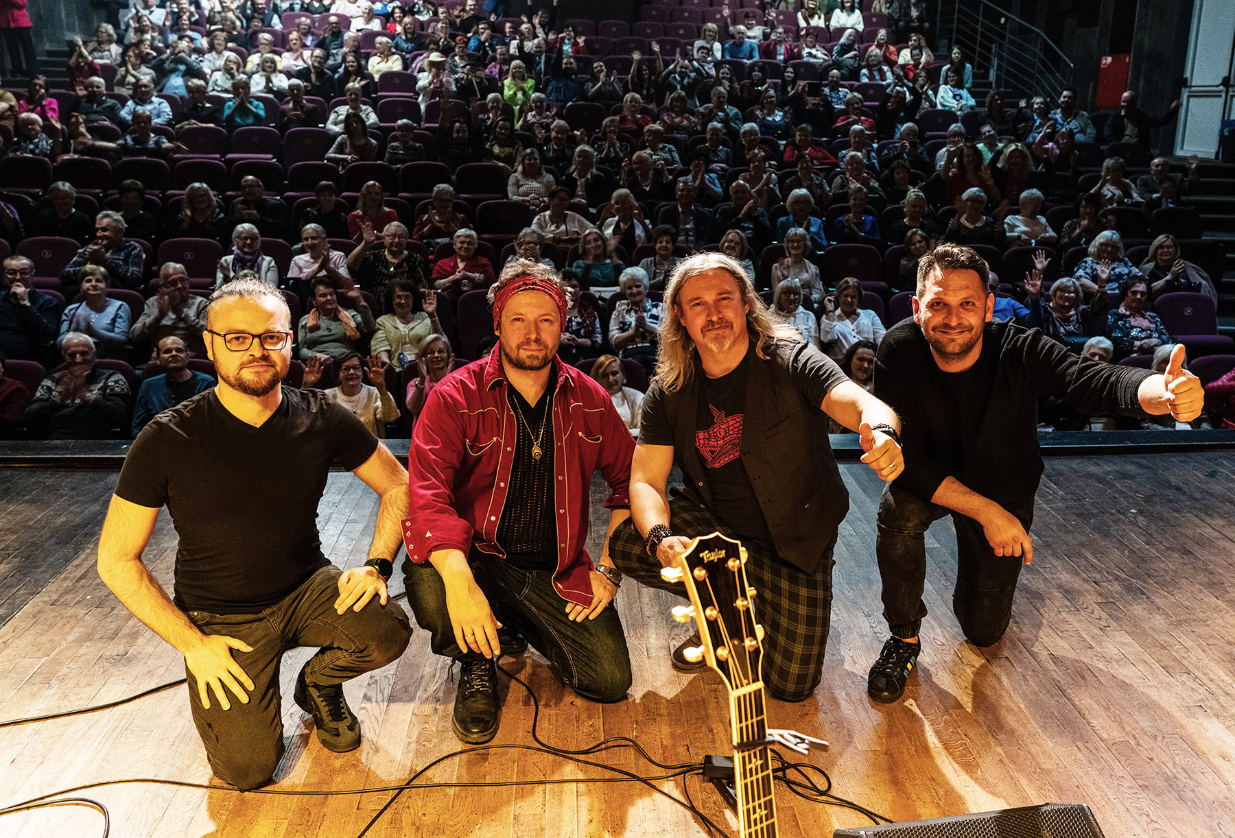 Obecny zespół solowy Maćka Balcara. Od lewej Łukasz Belcyr, Bartek Miarka, Maciek Balcar, Bartek Rojek